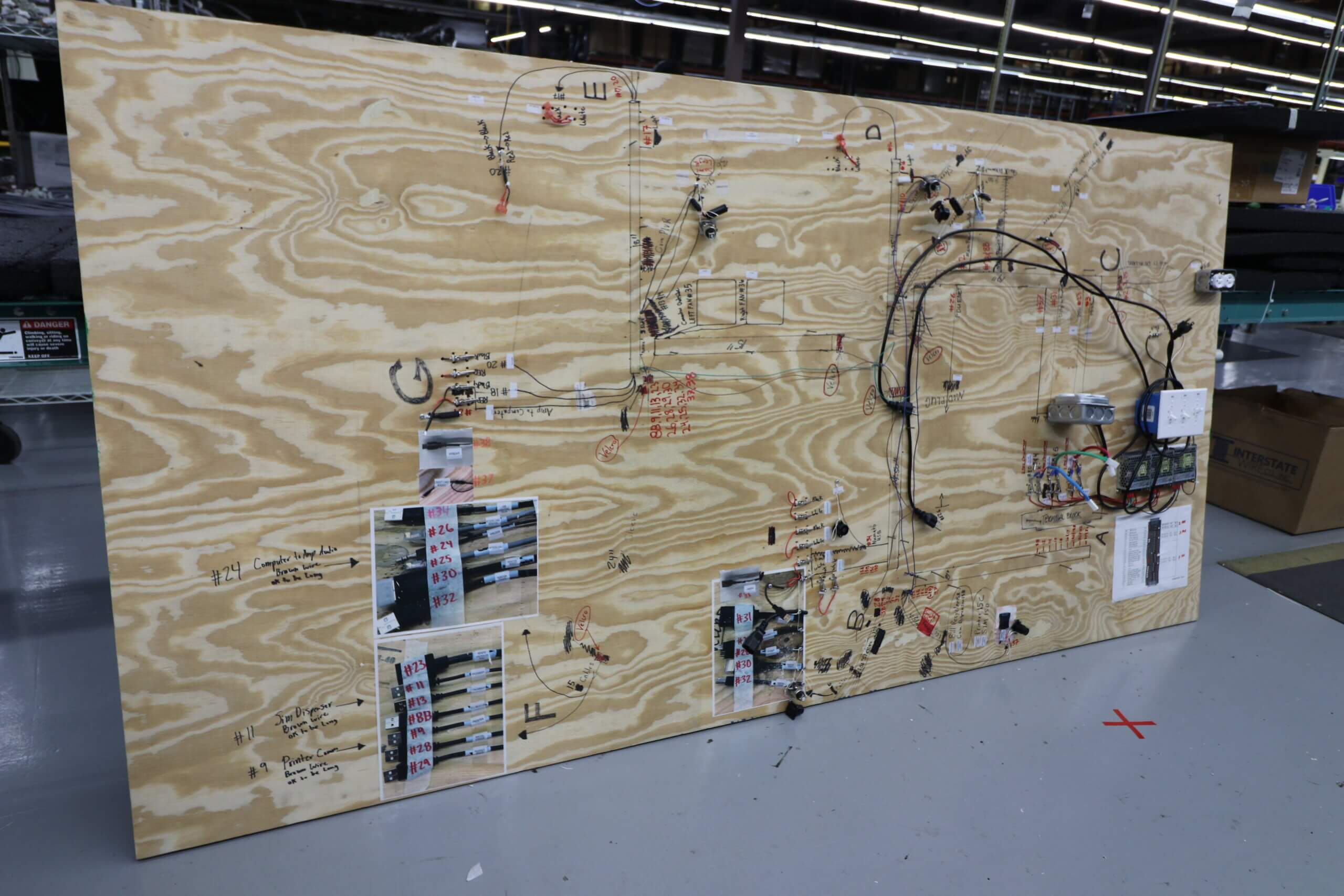 Completed cable board example